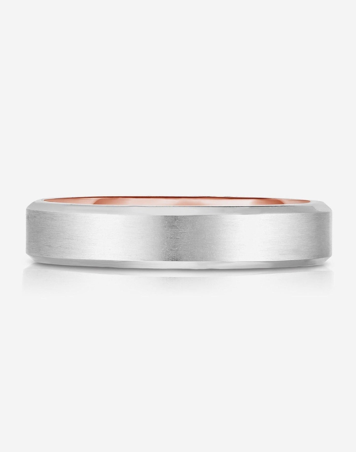4 mm Hidden Two-Toned + Beveled Wedding Band