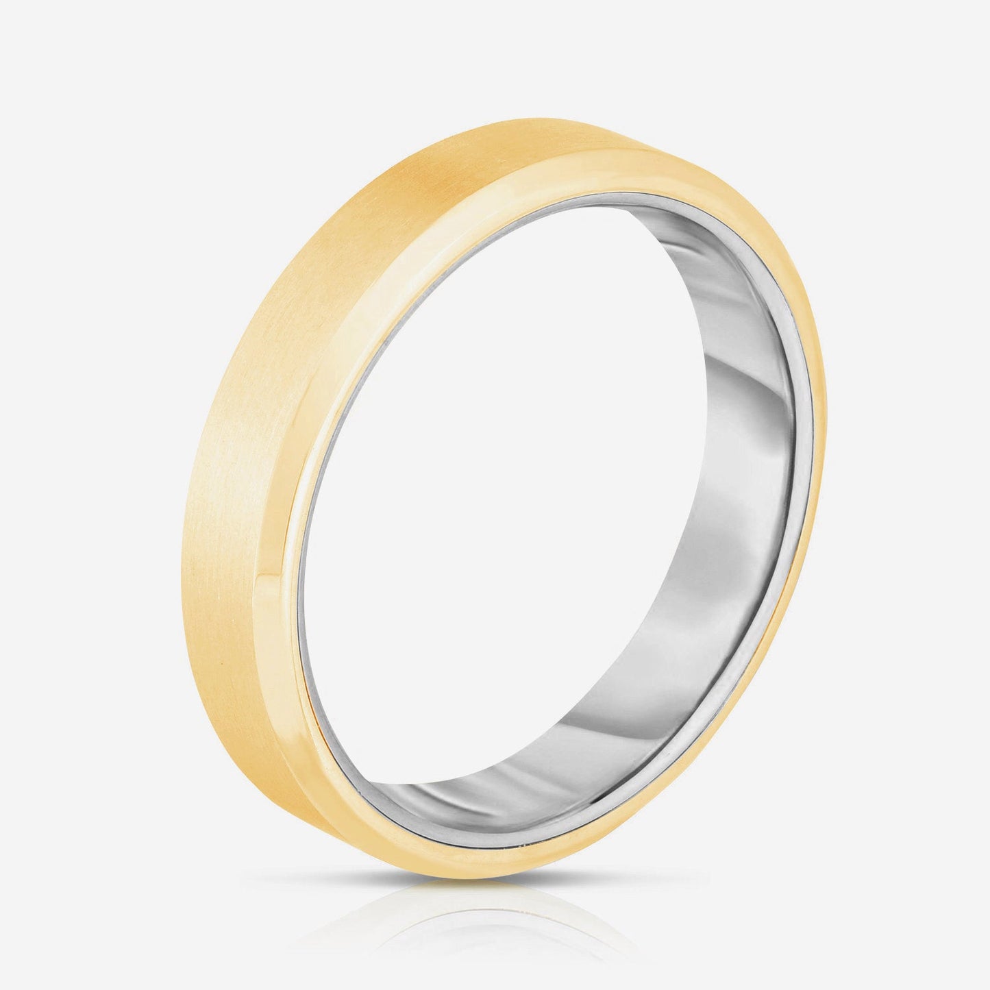 4 mm Hidden Two-Toned + Beveled Wedding Band