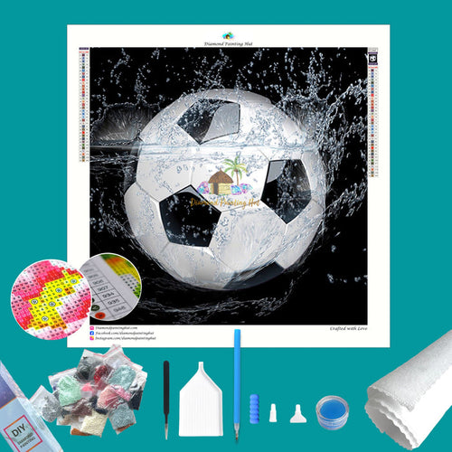 B&W Soccer Ball Diamond Painting