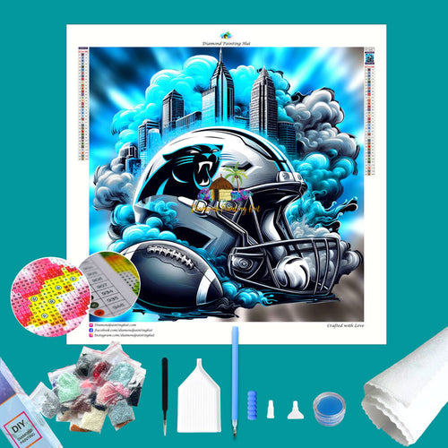 Carolina Panthers NFL Helmet Diamond Painting
