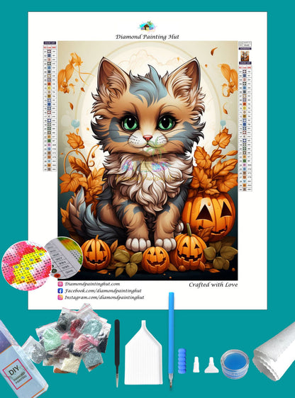 Cat on Halloween Diamond Painting