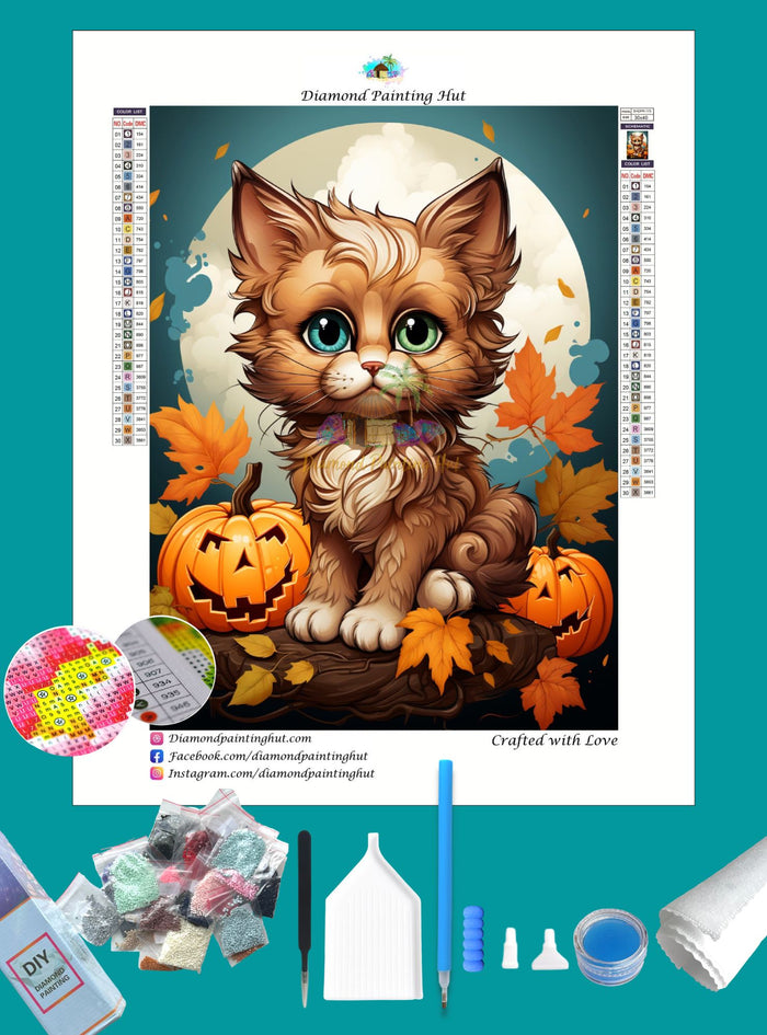 Cat on Halloween Diamond Painting