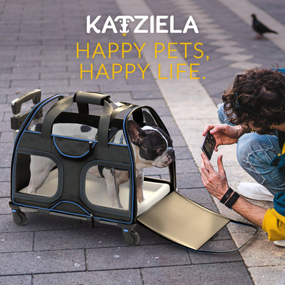 Luxury Rider Pet Carrier with Removable Wheels - 4 Colors: Black and Blue