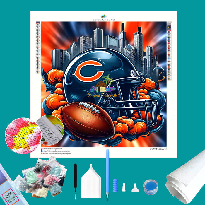 Chicago Bears NFL Helmet Diamond Painting