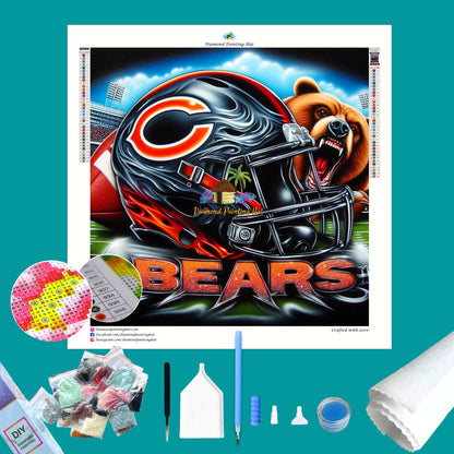 Chicago Bears NFL Helmet Diamond Painting2
