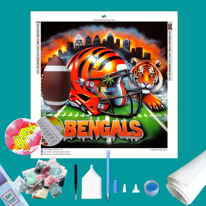 Cincinnati Bengals NFL Helmet Diamond Painting2