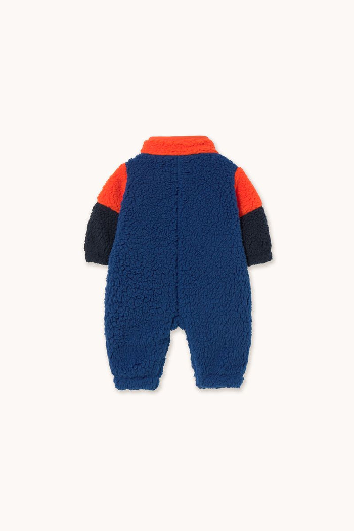 Color Block Polar Sherpa One-Piece in Summer Red