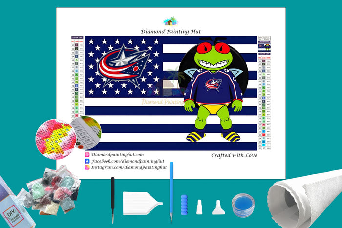 Columbus NHL Mascot Flag Diamond Painting-Diamond Painting Hut