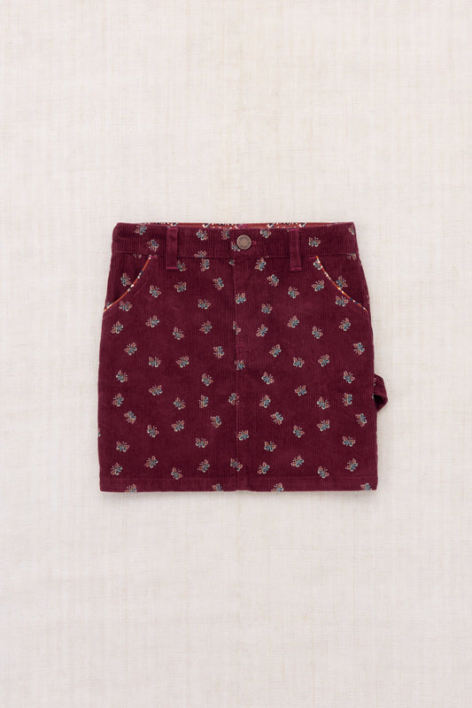 Corduroy Carpenter Skirt in Cambridge Mariposa