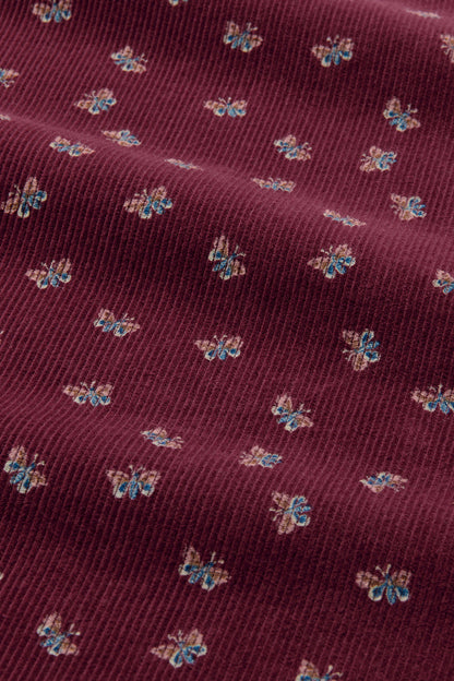 Corduroy Carpenter Skirt in Cambridge Mariposa