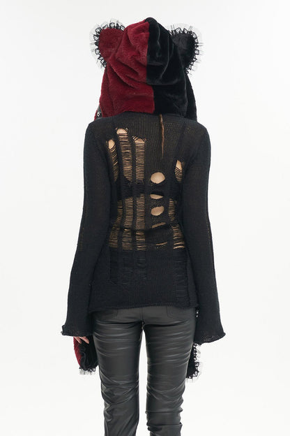 Creepy Cuddles Bear Ear Hat [RED/BLACK]