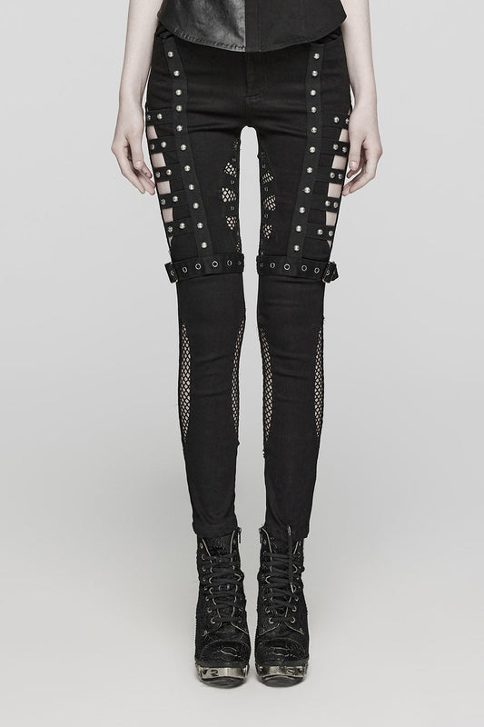 Abyss Fishnet Cutout Skinny Jeans