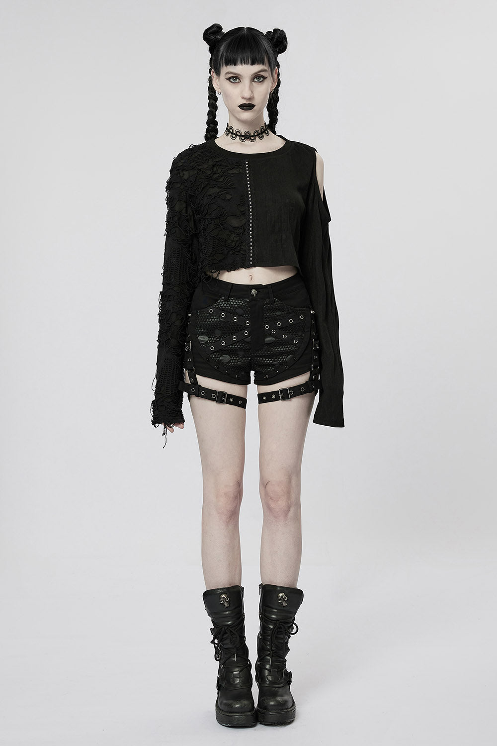 Daddy's Little Munster Crop Top [BLACK]