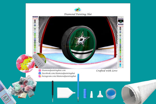 Dallas Stars NHL Hockey Puck Diamond Painting-Diamond Painting Hut
