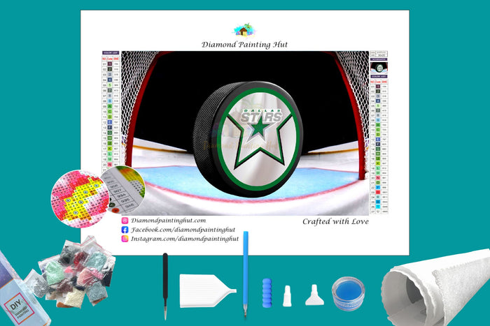 Dallas Stars NHL Hockey Puck Diamond Painting-Diamond Painting Hut