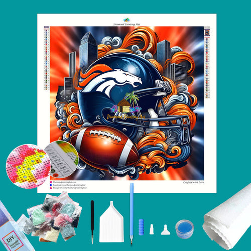 Denver Broncos NFL Helmet Diamond Painting