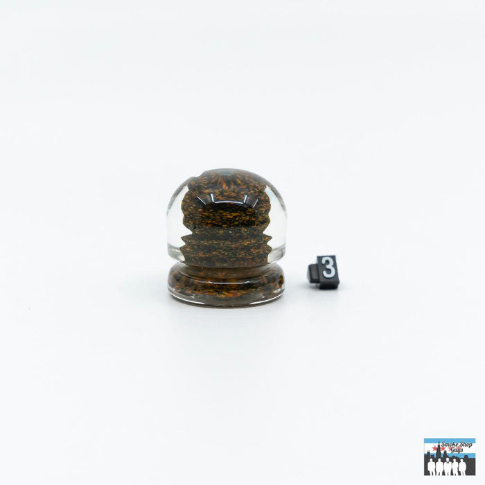 Handcrafted Glass Spinner Caps: Deschutes River Sphere, Colorful Glass, Handcrafted Excellence, High-Quality Glass, Durability, Efficient Design, Channel-Cut Airflow, Improves Concentrate Vaporization, Universal Fit, Compatible with Most Quartz Bangers and Rigs, Vibrant Assorted Colors, Enhance Your Rig's Look, Easy Maintenance, Simple to Clean, Long-Term Performance.