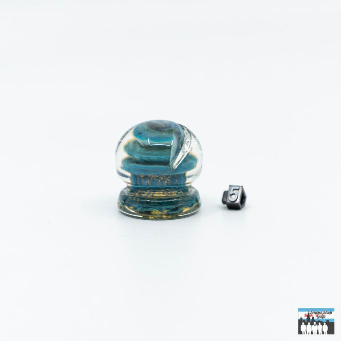 Channel-Cut Airflow Caps: Deschutes River Sphere, Colorful Glass, Handcrafted Excellence, High-Quality Glass, Durability, Efficient Design, Improves Concentrate Vaporization, Universal Fit, Compatible with Most Quartz Bangers and Rigs, Vibrant Assorted Colors, Enhance Your Rig's Look, Easy Maintenance, Simple to Clean, Long-Term Performance.