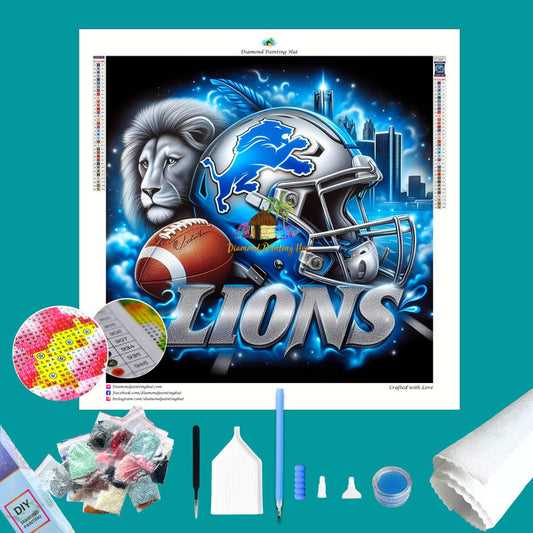 Detroit Lions NFL Helmet Diamond Painting2