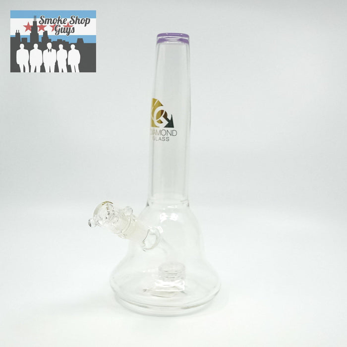 Inline Matrix Perc Bong: Diamond Glass Bell Beaker, Compact Elegant Design, Smooth Smoke Diffusion, Premium Filtration, Durable Borosilicate Glass, Daily Use, Thermal Stress Resistance, 14mm Female Joint, Versatile Accessories, Vibrant Colors, Slime Purple Teal.