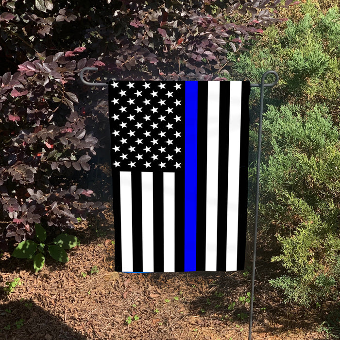 Double Sided Thin Blue Line American Flag Law Enforcement Garden Flag
