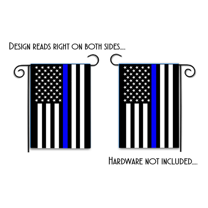 Double Sided Thin Blue Line American Flag Law Enforcement Garden Flag