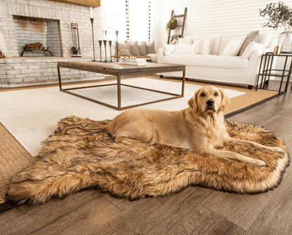 Paw Brands - PupRug by Paw.com™ Faux Fur Orthopedic Dog Bed - Curve Sable Tan