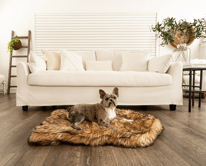Paw Brands - PupRug by Paw.com™ Faux Fur Orthopedic Dog Bed - Curve Sable Tan