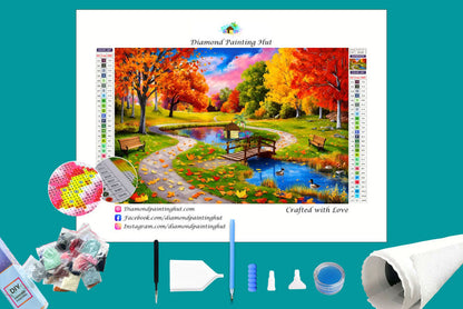 Fall in the park Diamond Painting