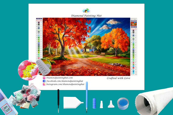 Fall in the park Diamond Painting