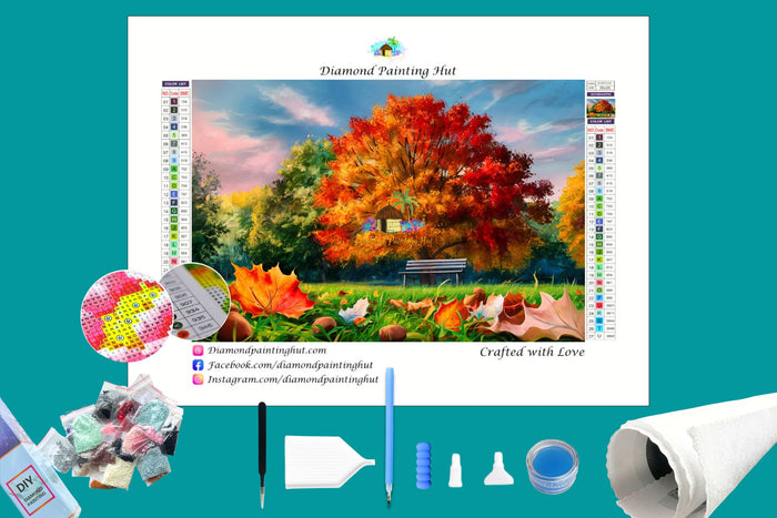 Fall in the park Diamond Painting