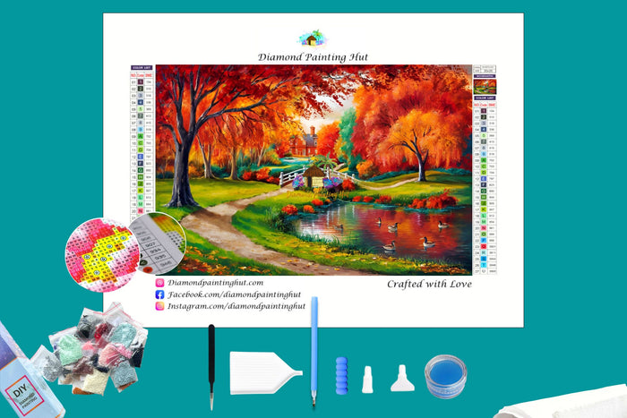 Fall in the park Diamond Painting