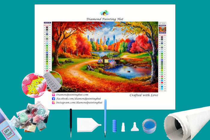 Fall in the park Diamond Painting