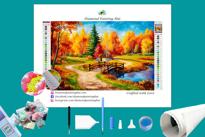 Fall in the park Diamond Painting