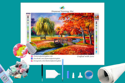 Fall in the park Diamond Painting