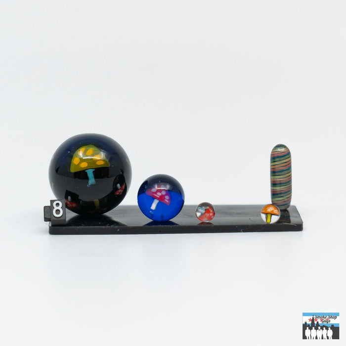 Unique Dabbing Accessories Mushroom: Fidget Glass, 5-Piece Kit, Mushroom-Themed Design, Durable Glass, Assorted Colors, Elevates Dabbing Performance