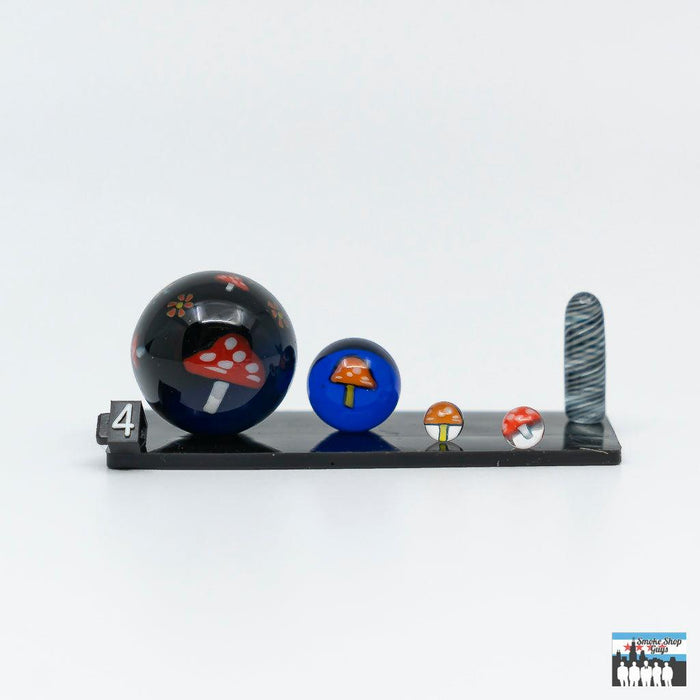 Elevated Dabbing Performance Mushroom: Fidget Glass, 5-Piece Kit, Unique Dabbing Accessories, Mushroom-Themed Design, Durable Glass, Assorted Colors