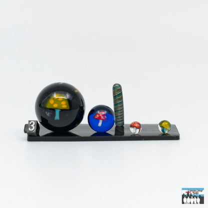 Optimized Vaporization Mushroom Set: Fidget Glass, 5-Piece Kit, Unique Dabbing Accessories, Mushroom-Themed Design, Durable Glass, Assorted Colors