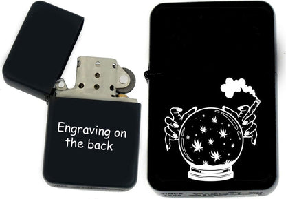 GIFTS INFINITY - Personalized Leaf Collection Windproof Lighters – Black Matt (WD-10)