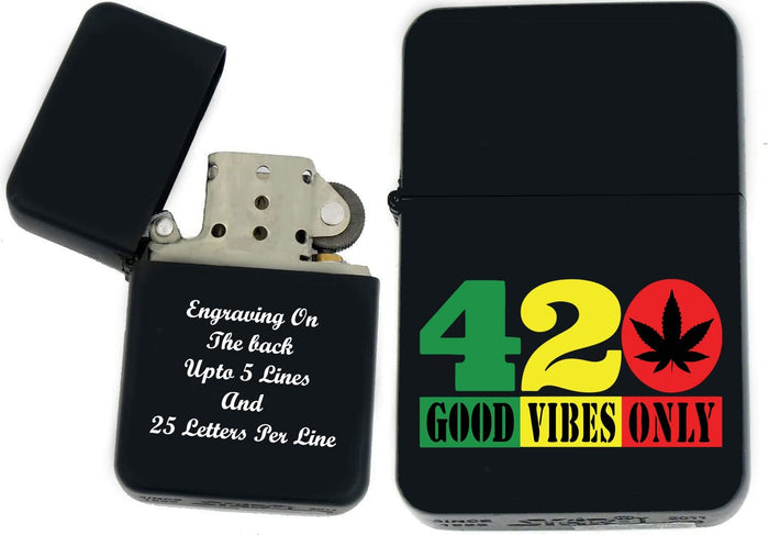 GIFTS INFINITY - Personalized Leaf Collection Windproof Lighters – Black Matt (WD-26)