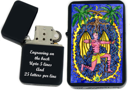 GIFTS INFINITY-Personalized Birthday Zodiac Signs Windproof Lighters-Black Matt (Sagittarius 1)