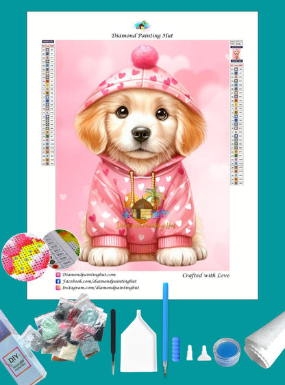Golden Retriever Valentine's Diamond Painting