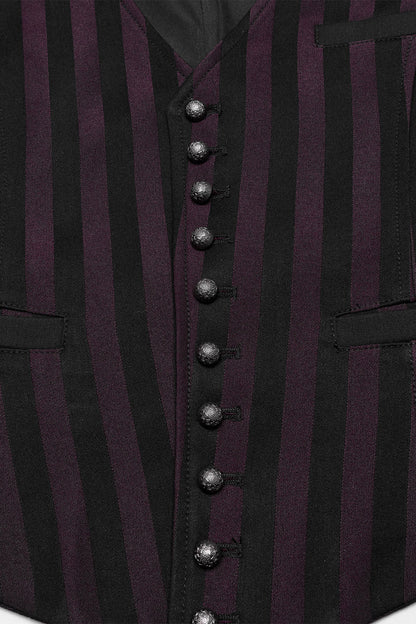 Crimson Manor Striped Waistcoat [Black/Red]