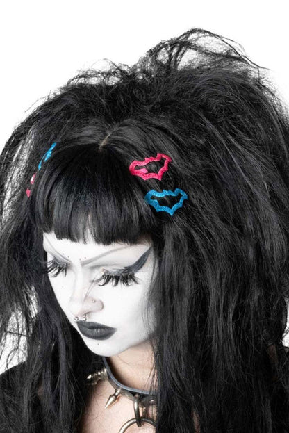 Bat Snap Hair Clips Blue Pink