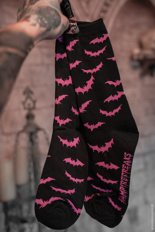 Creepy Crew Socks [Pink Bats]