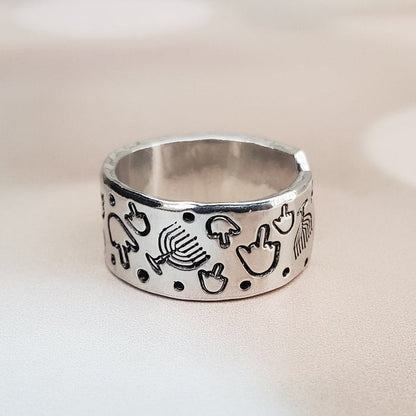 Hanukkah Middle Finger Ring Salt and Sparkle
