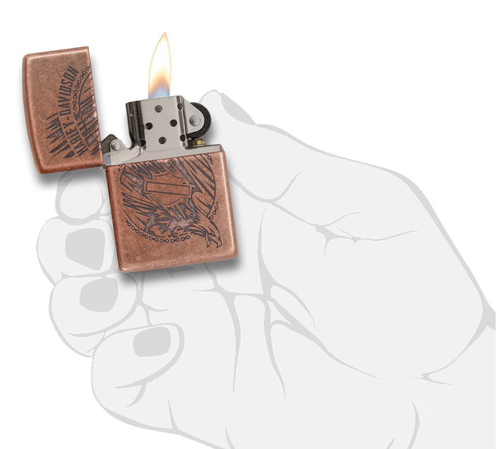 29664 - Harley-Davidson®Antique Copper Eagle Lighter, 3/4 View