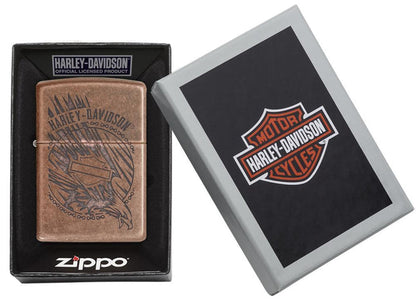 29664 - Harley-Davidson®Antique Copper Eagle Lighter, 3/4 View
