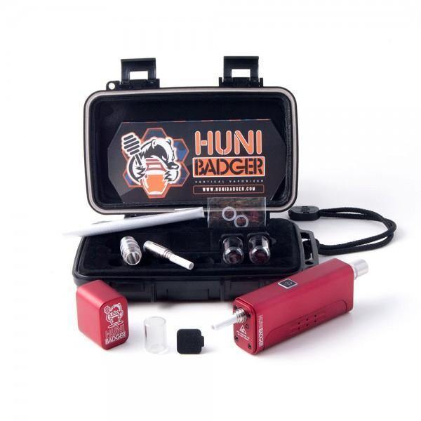 Huni Badger Vertical Vaporizer Kit, powerful and compact concentrate rig with accessories for seamless and efficient dabbing sessions.
