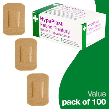 HypaPlast Fabric Plasters 7.2cm x 5cm (Pack 100)